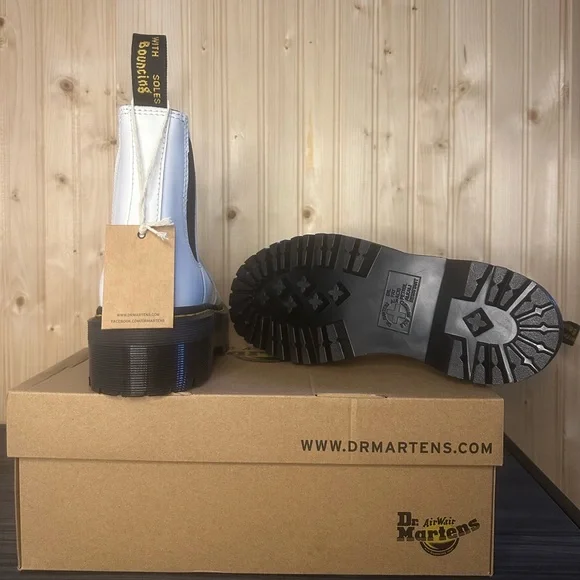 Dr. Martens 2976 White Platform Chelsea Boots - Picture 4 of 5